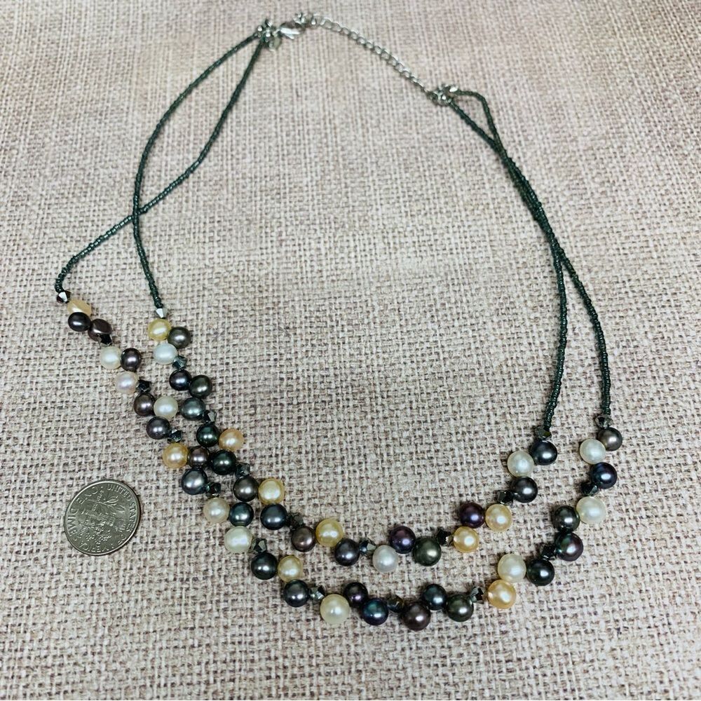 Lia‎ Sophia Genuine Pearl Double strand Necklace